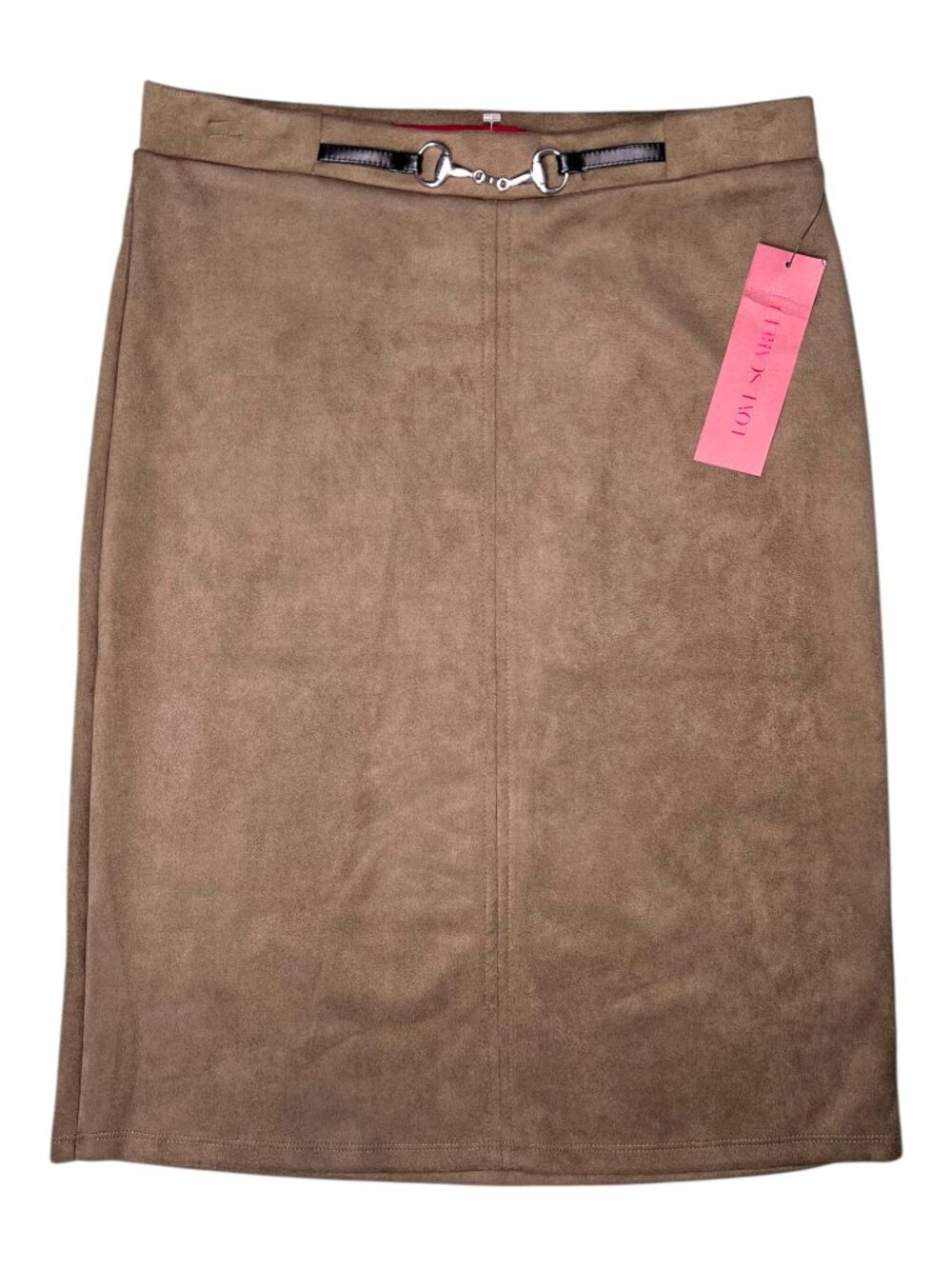 Love Scarlett Faux Suede Pencil Skirt Olive Green Stretch Size Small